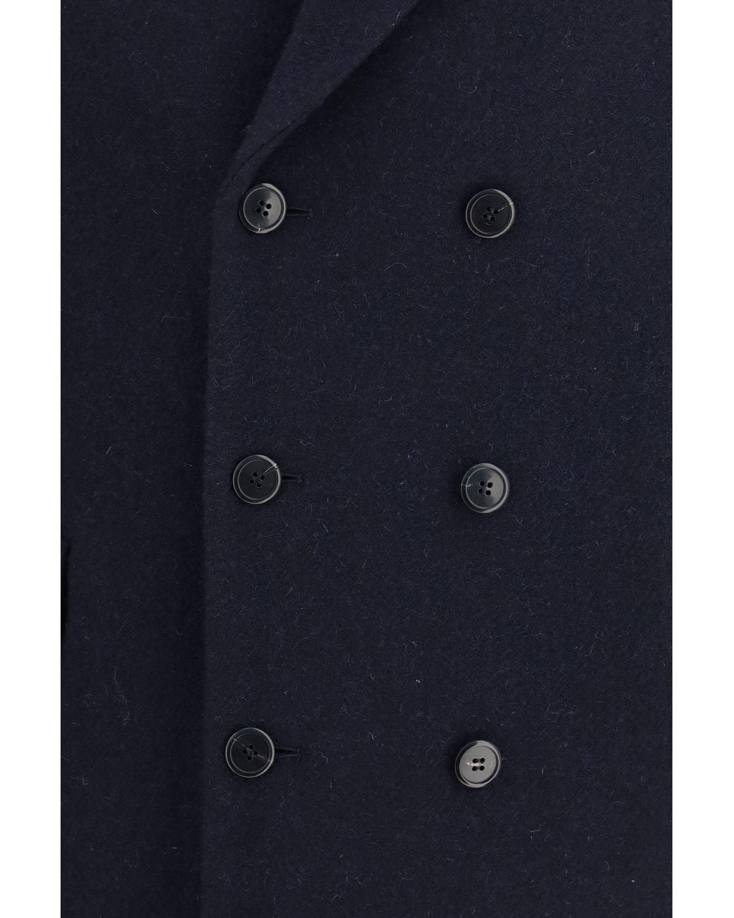 Prada Blue Double-Breasted Shetland Wool Coat for men