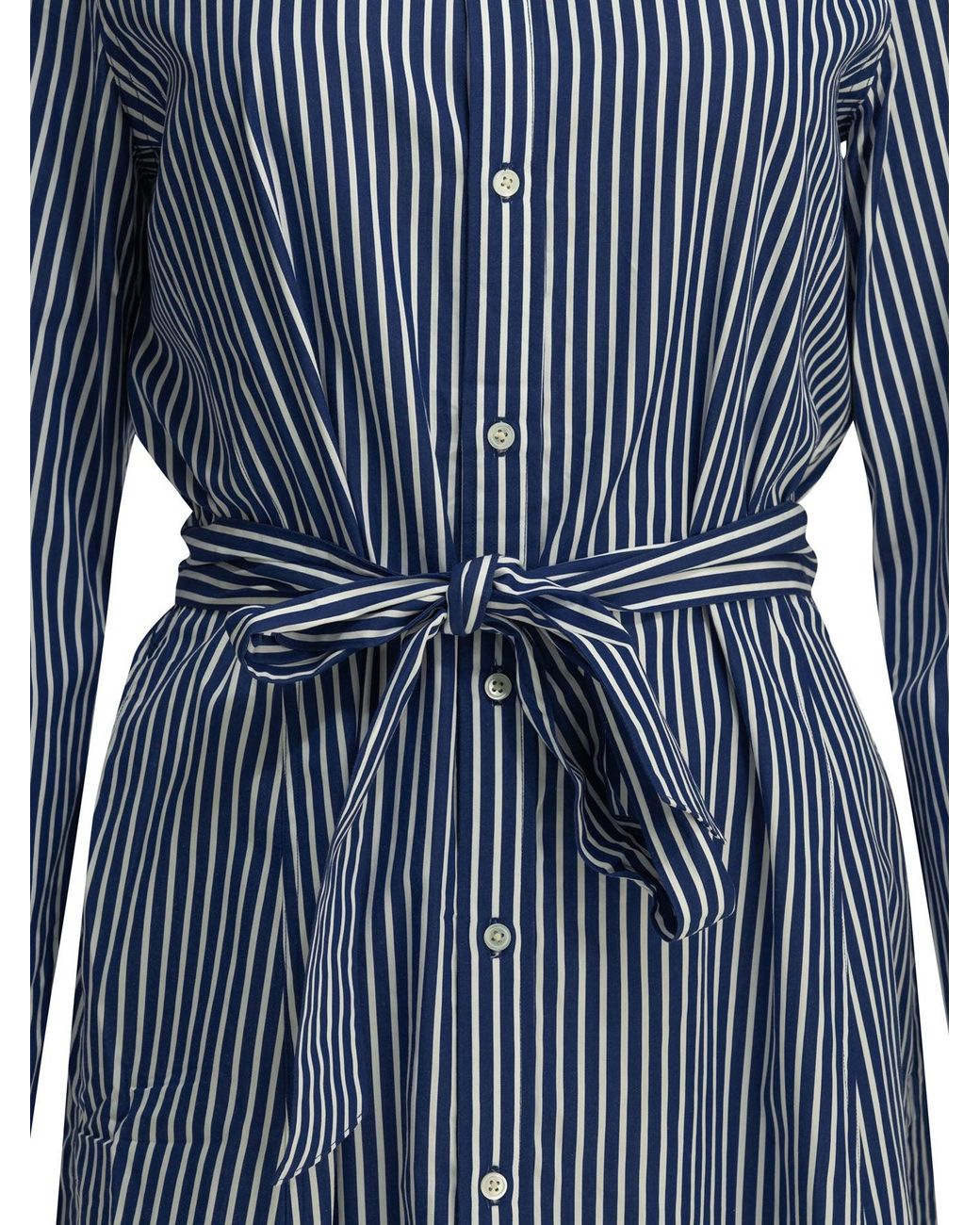 Polo Ralph Lauren Blue Chemisier Midi Dress With Logo