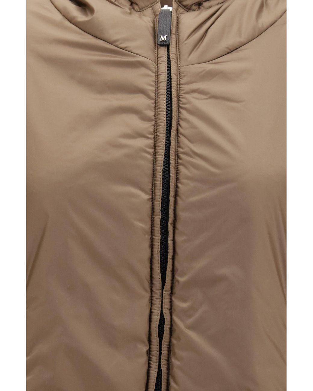 Max Mara Brown Hooded Padded Vest