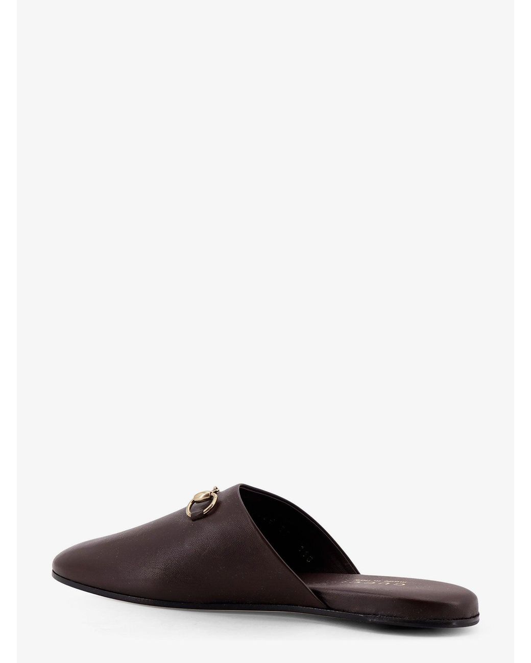 Gucci Brown Leather Mule With Horsebit
