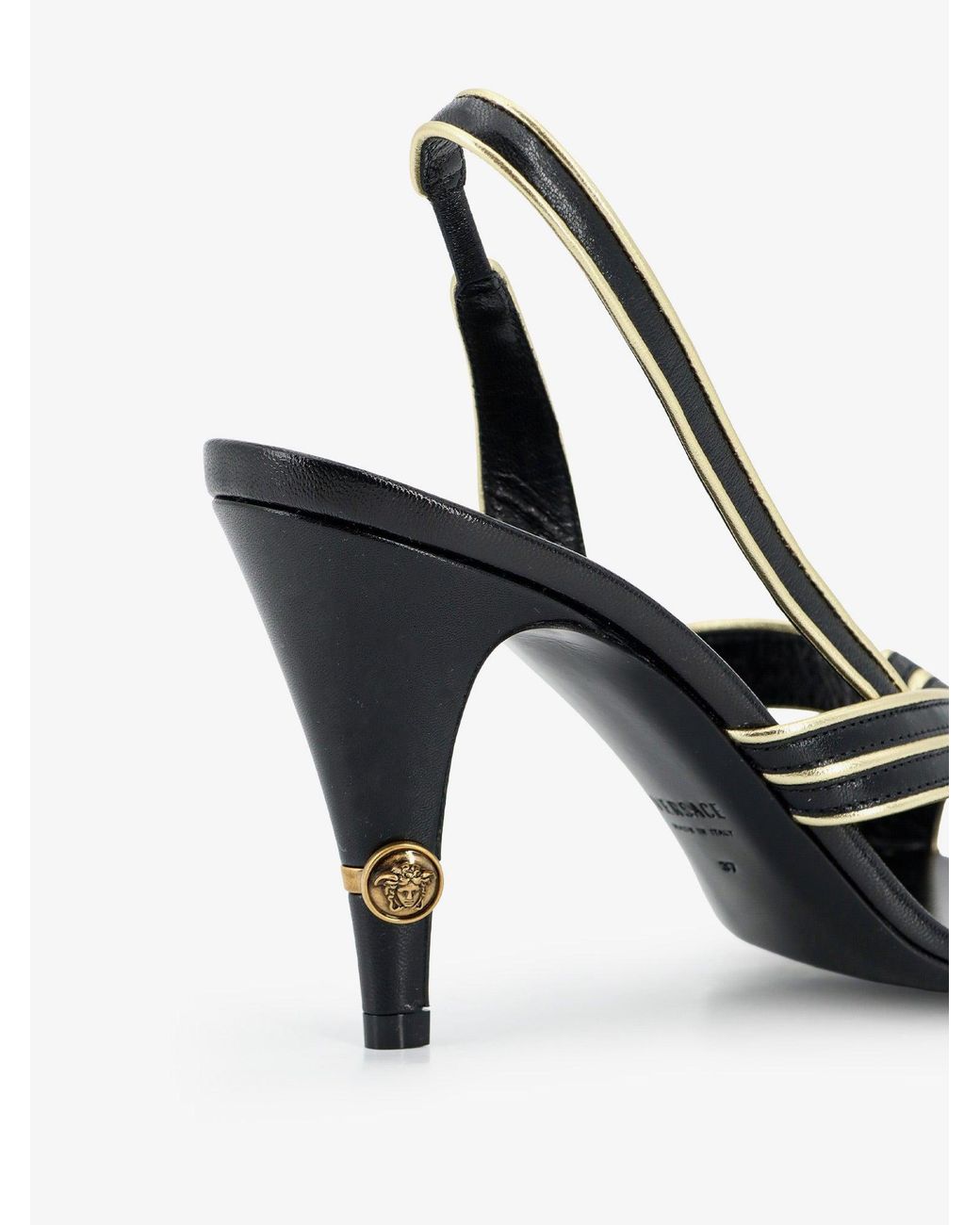 Versace Metallic Gianni Leather Sandals