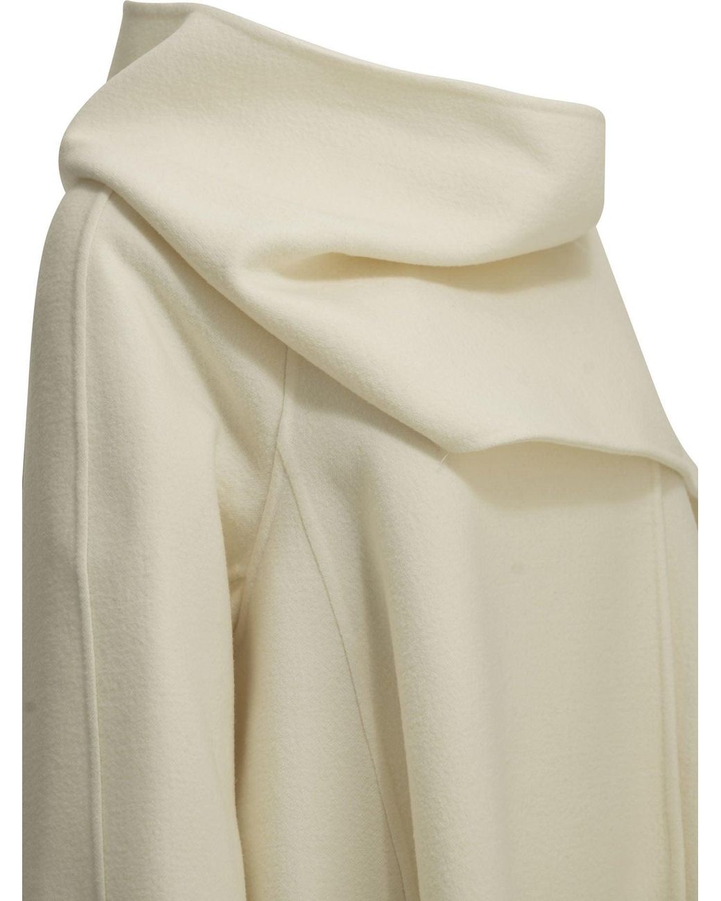 Alaïa Natural Short Coat With A Wool Scarf