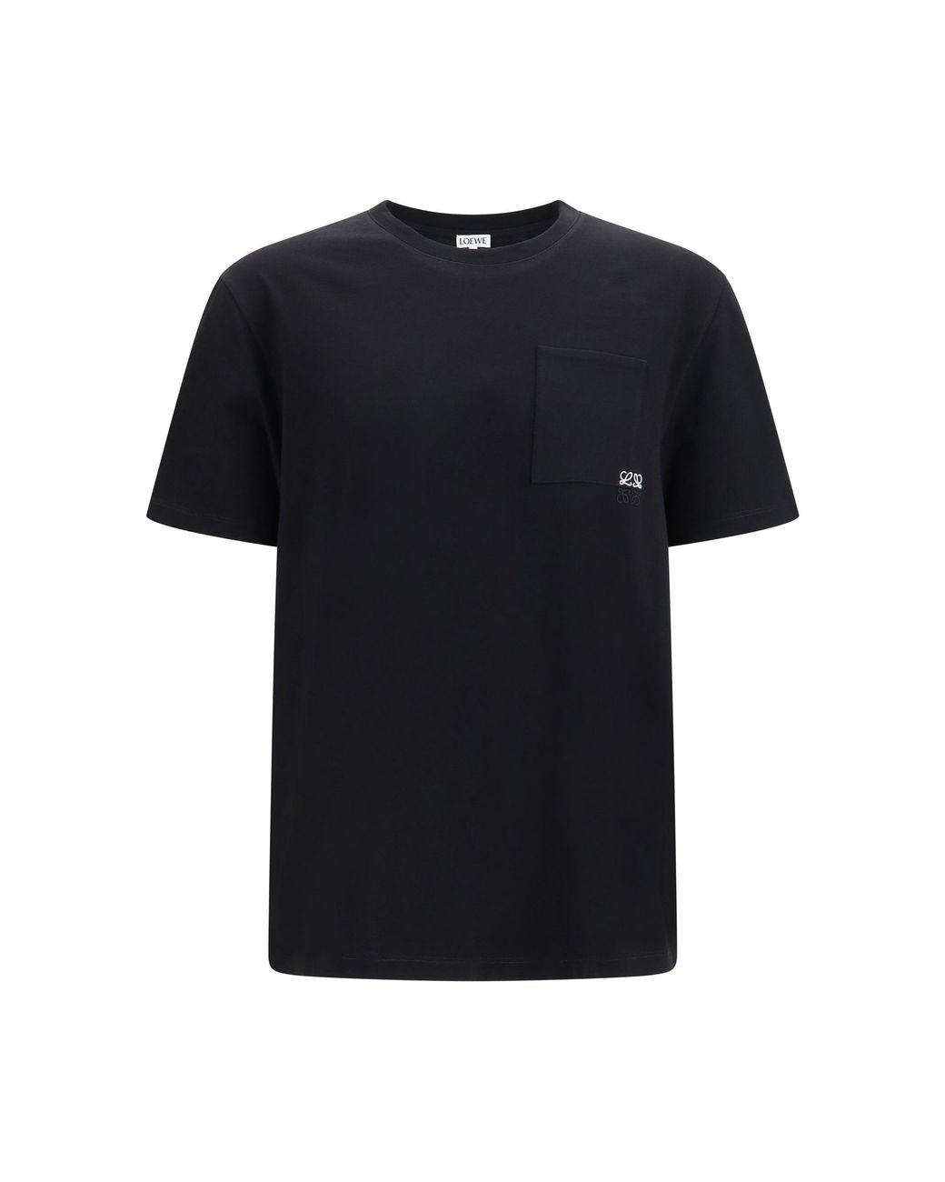 Loewe Black Cotton T-Shirt With Embroidered Logo for men