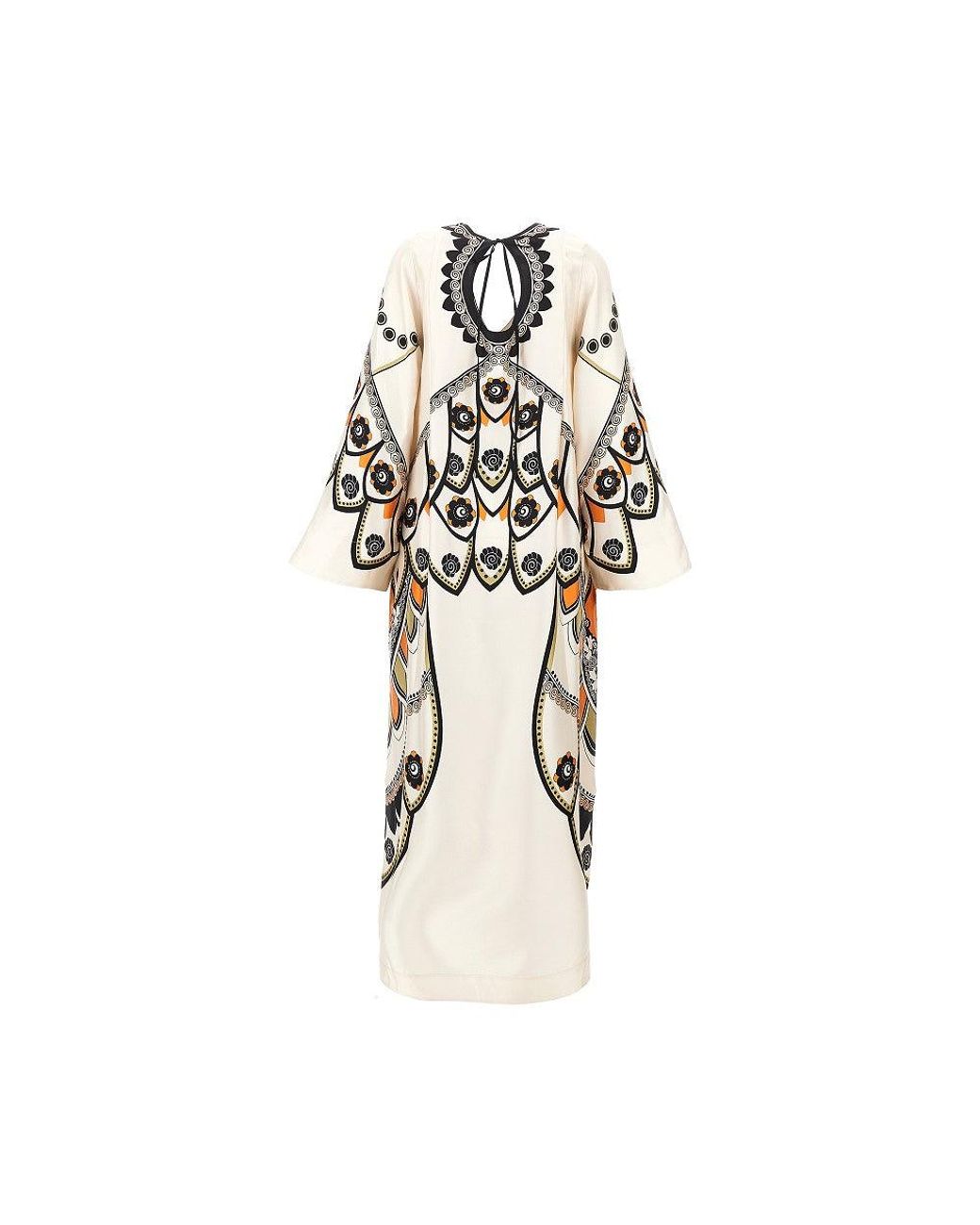 LaDoubleJ Metallic Printed Silk 'Twin Flame' Long Dress
