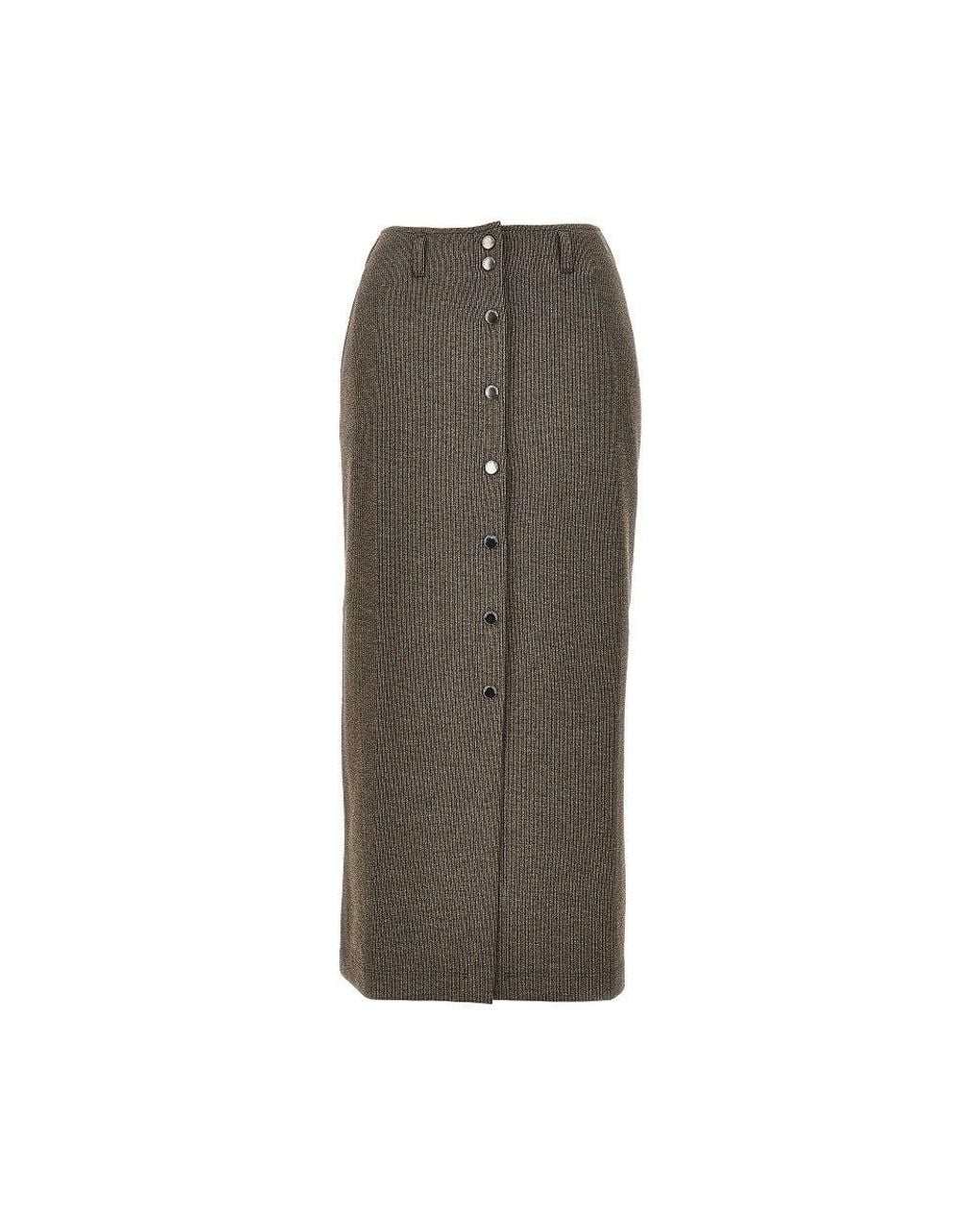 Emporio Armani Brown Knitted Midi Skirt