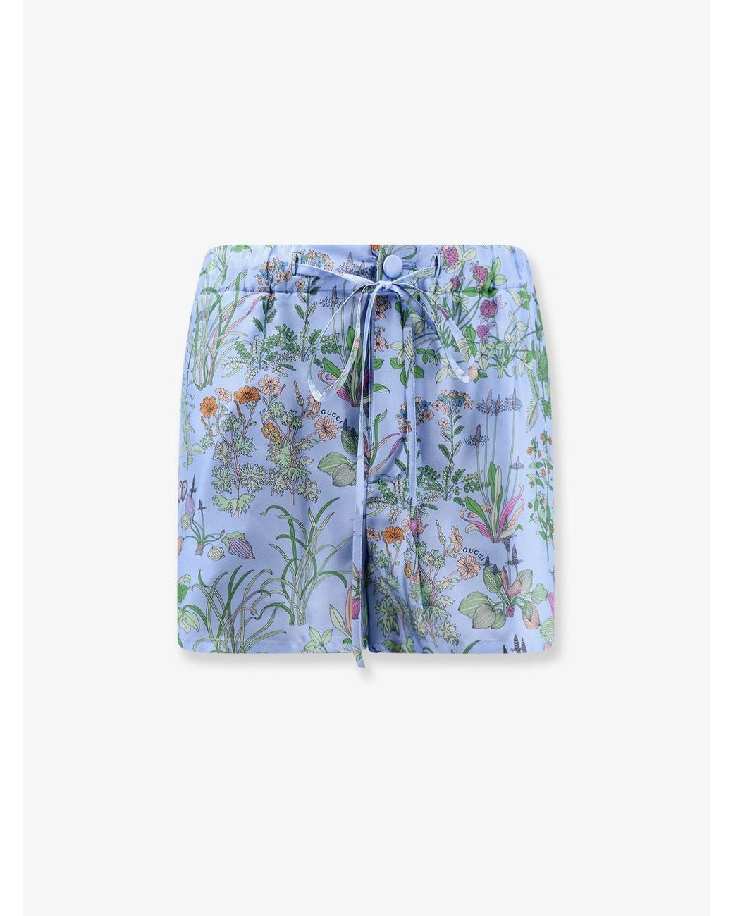 Gucci Blue Printed Silk Shorts