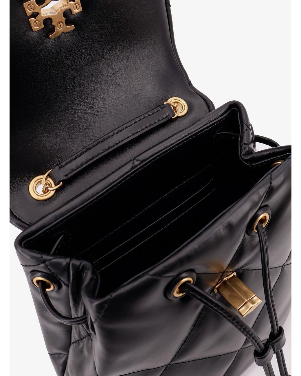 Tory Burch Black Kira Diamond Leather Backpack