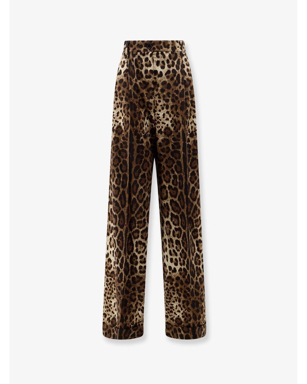 Dolce & Gabbana Brown Dolce & Gabbana Stretch Wool Trousers Print