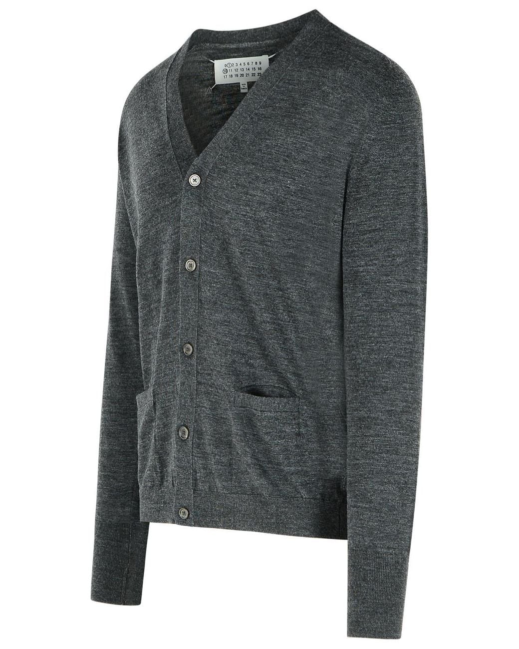 Maison Margiela Black Dark Wool Blend Cardigan for men