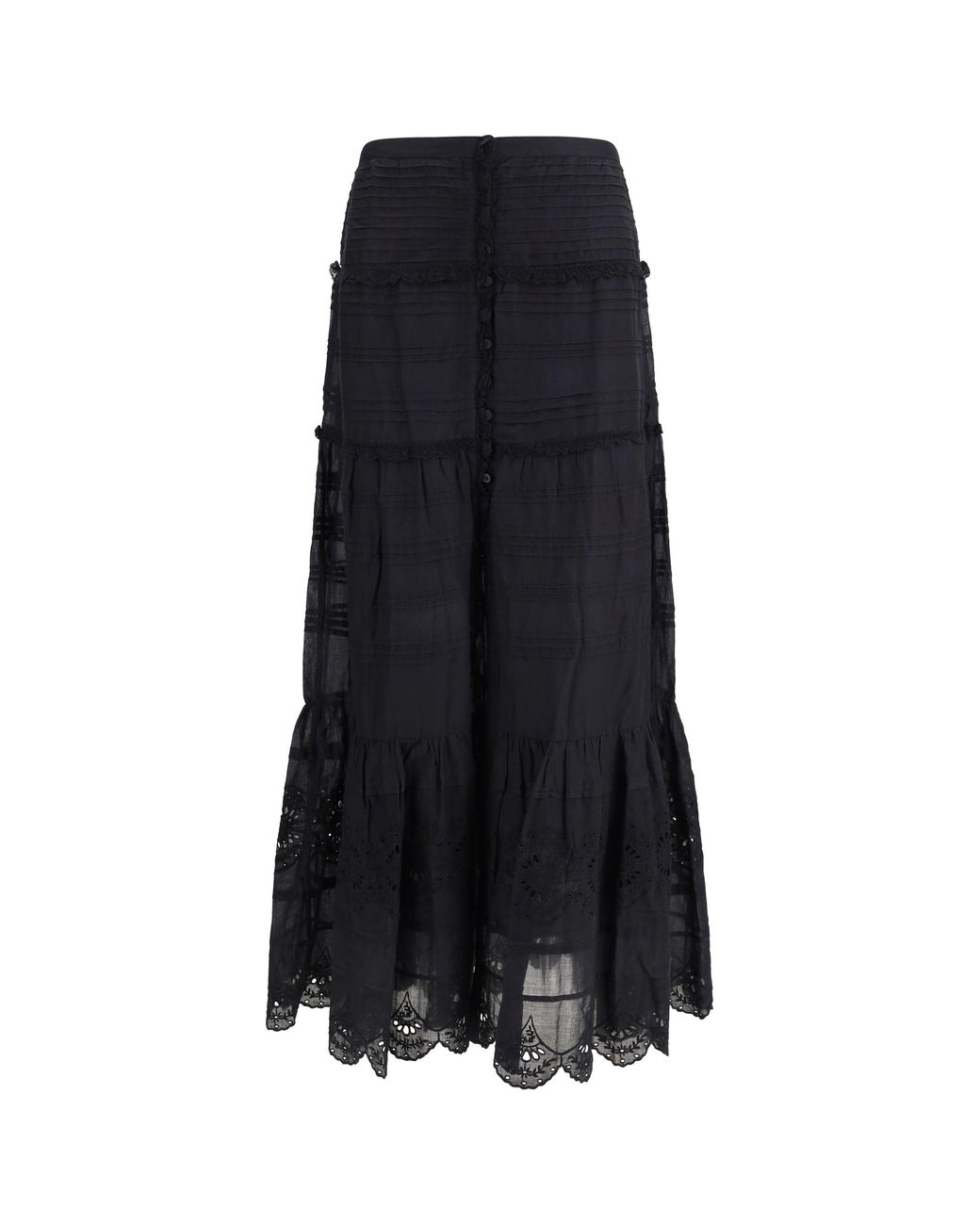Isabel Marant Black Marant Etoile Paoline Long Cotton Skirt
