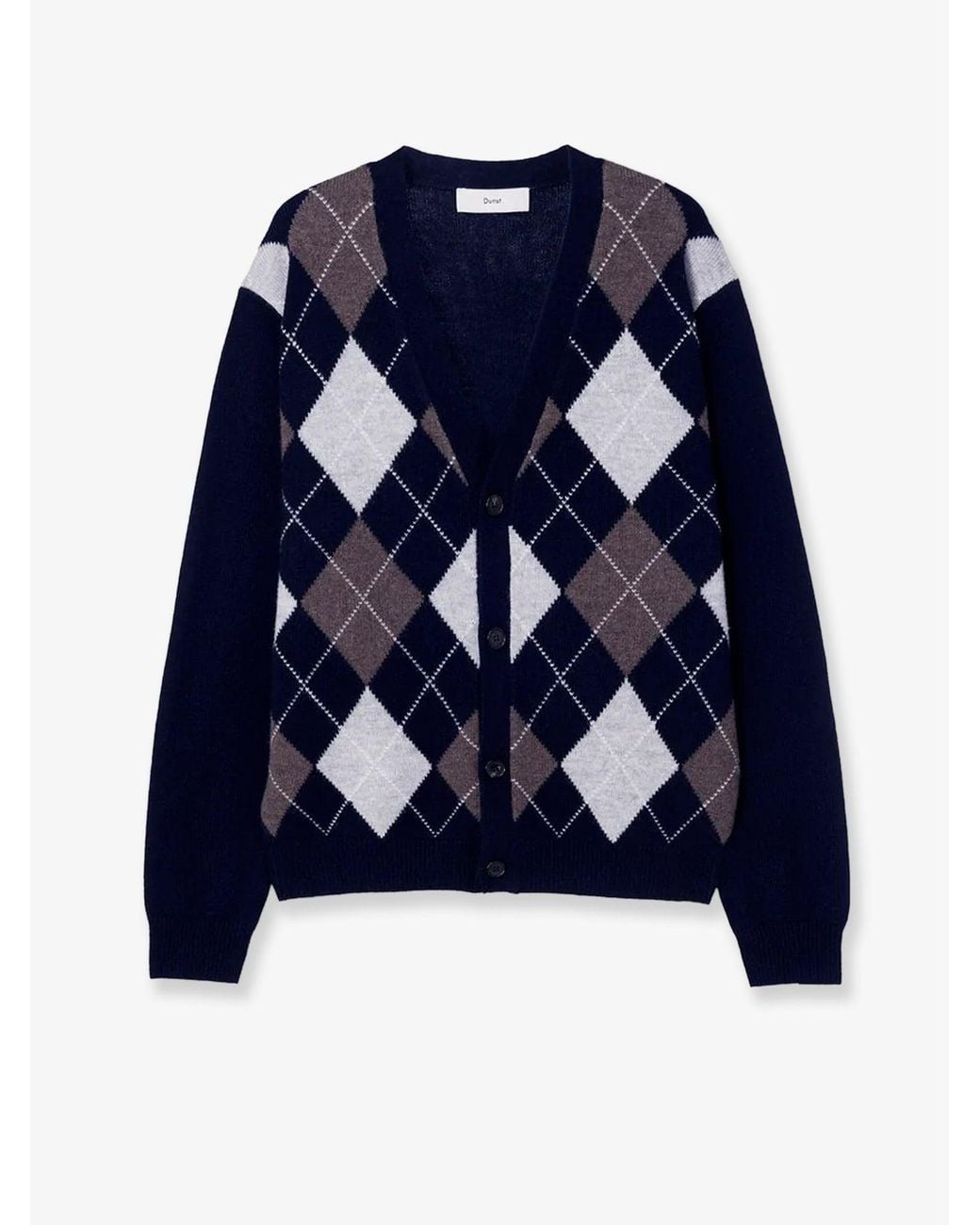 DUNST Blue Wool Cardigan for men