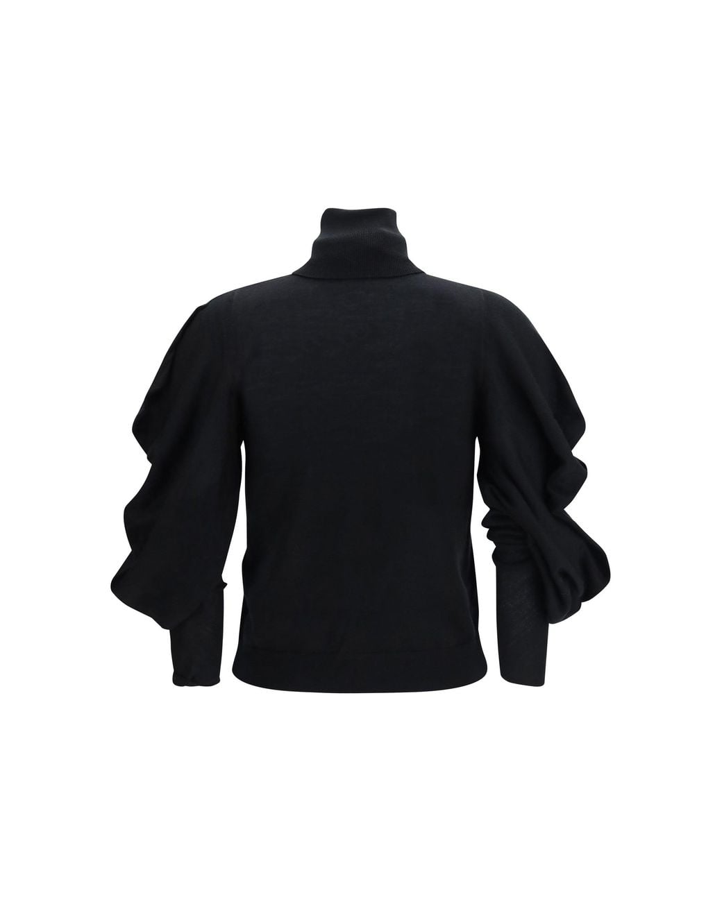 Blumarine Blue High-Neck Sweater With Flower Brooch