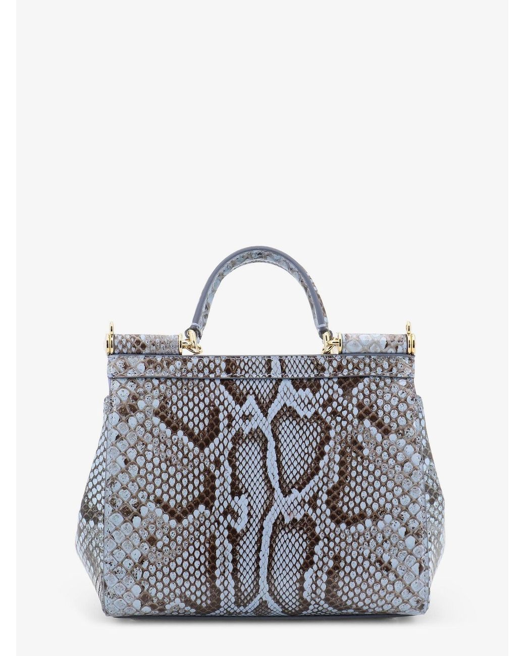 Dolce & Gabbana Blue Handbag Sicily Python