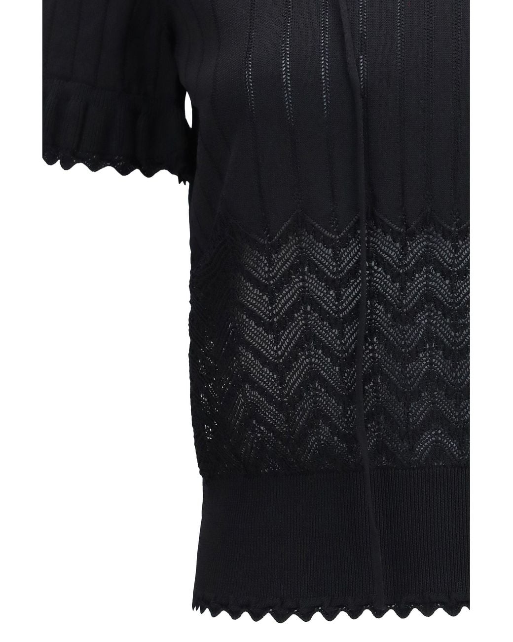 McQueen Black Open-Knit T-Shirt