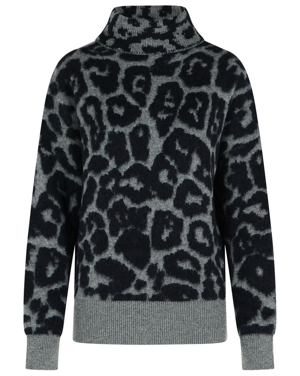 Stella McCartney Gray Wool Leopard Print Jumper