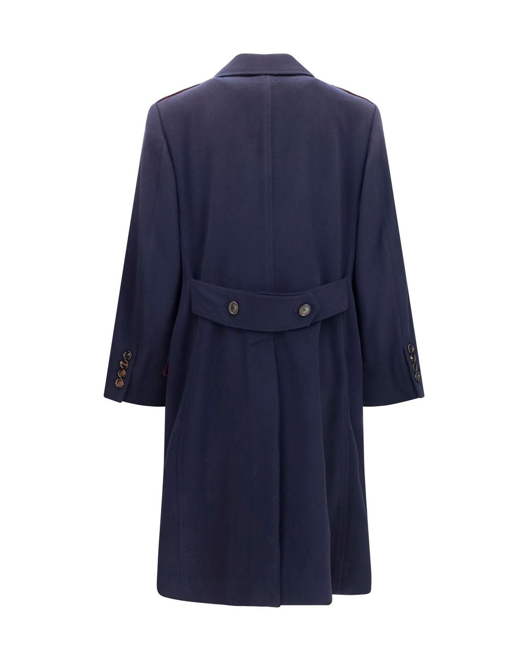 Brunello Cucinelli Blue Coat Double-Breasted Wool for men