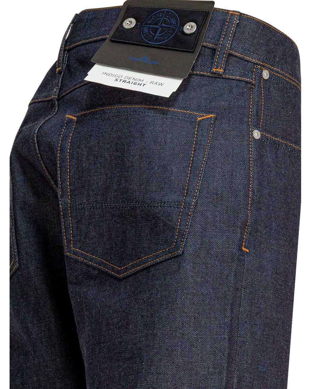 Stone Island Blue Straight Leg Jeans for men