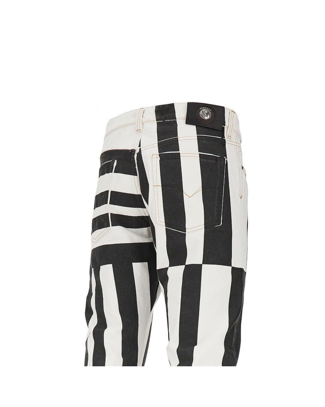 Versace Black Denim Jeans With Sylvester Print for men