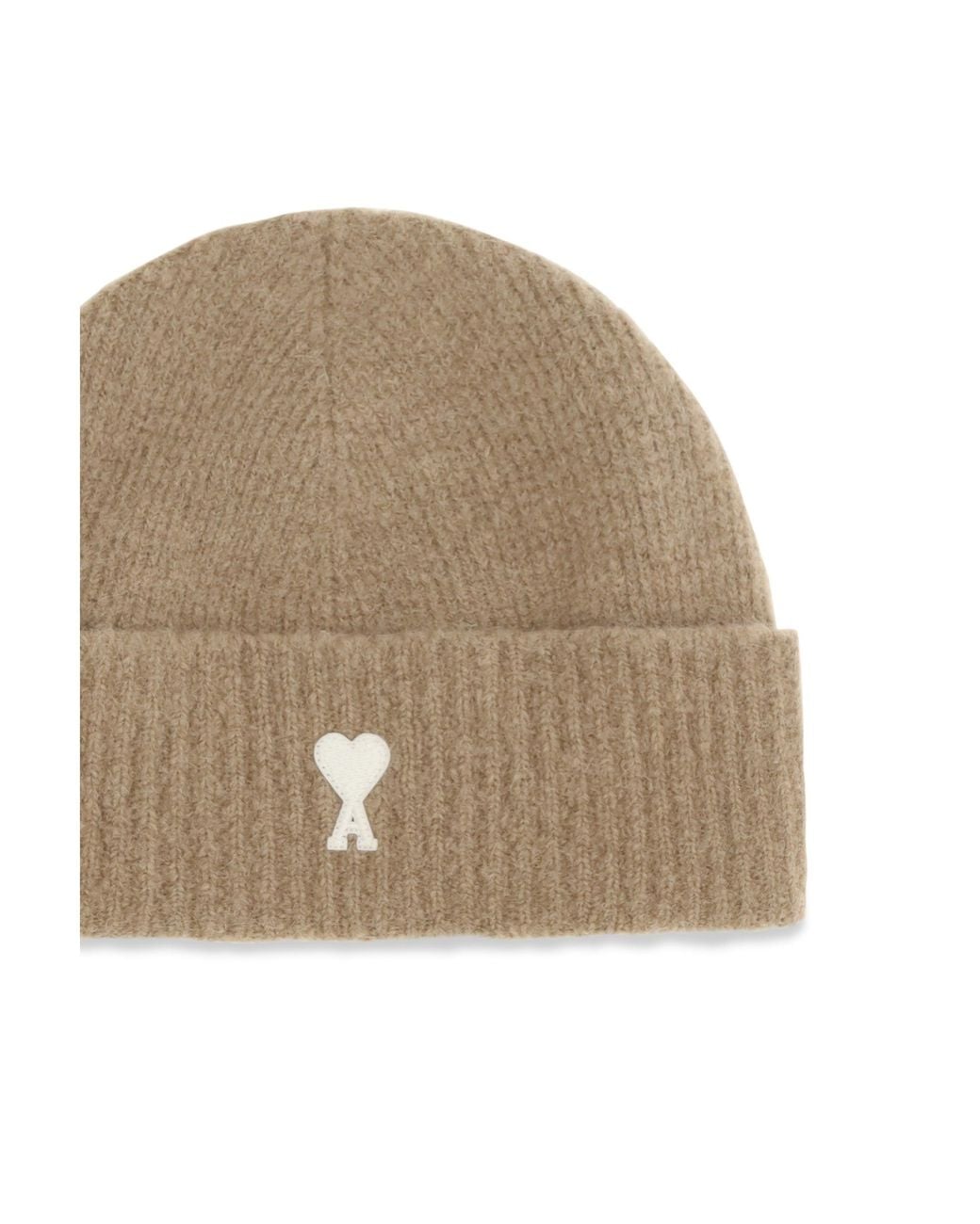 AMI Natural Ami De Coeur Wool Beanie for men
