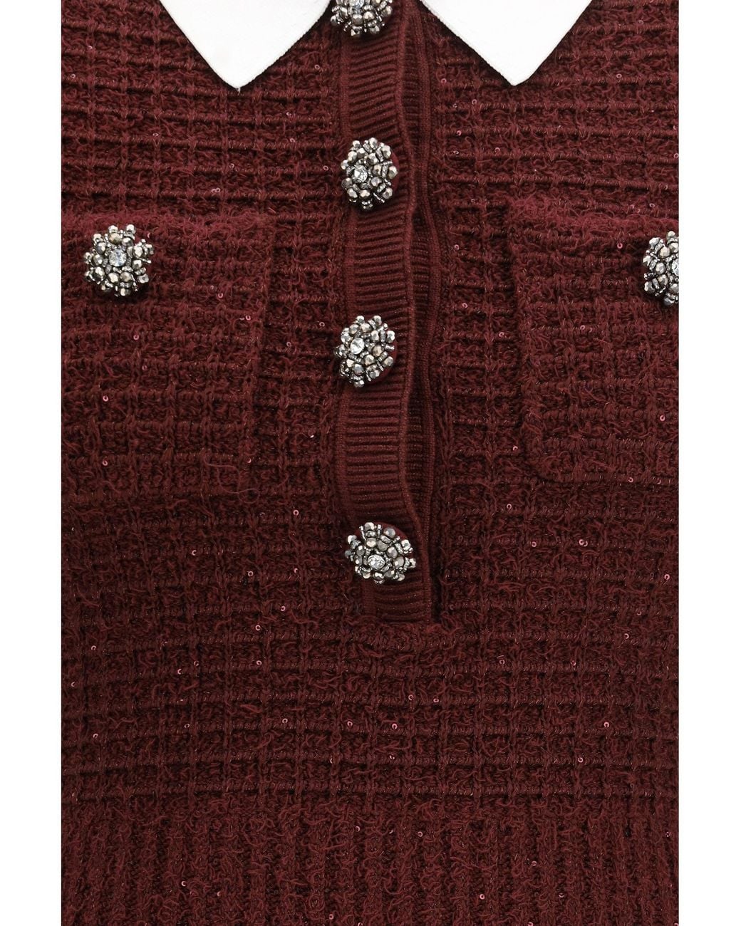 Self-Portrait Red Knit Midi Dress