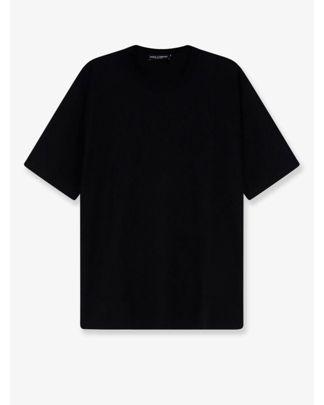 Dolce & Gabbana Black Cotton T-Shirt With Embossed Dg Logo for men