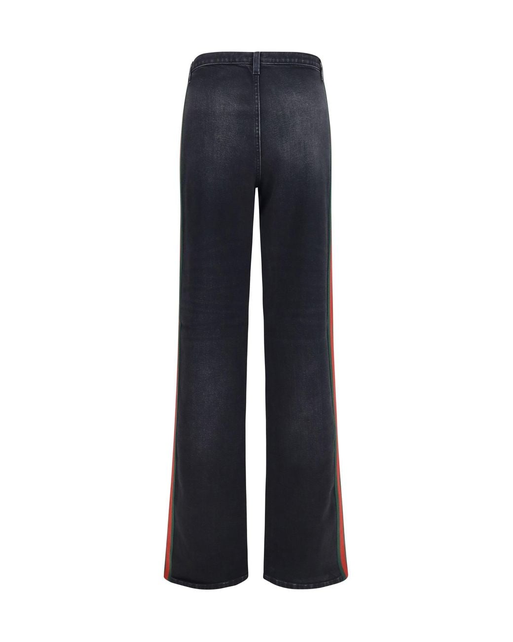 Gucci Blue Stretch Cotton Jeans With Web Stripe