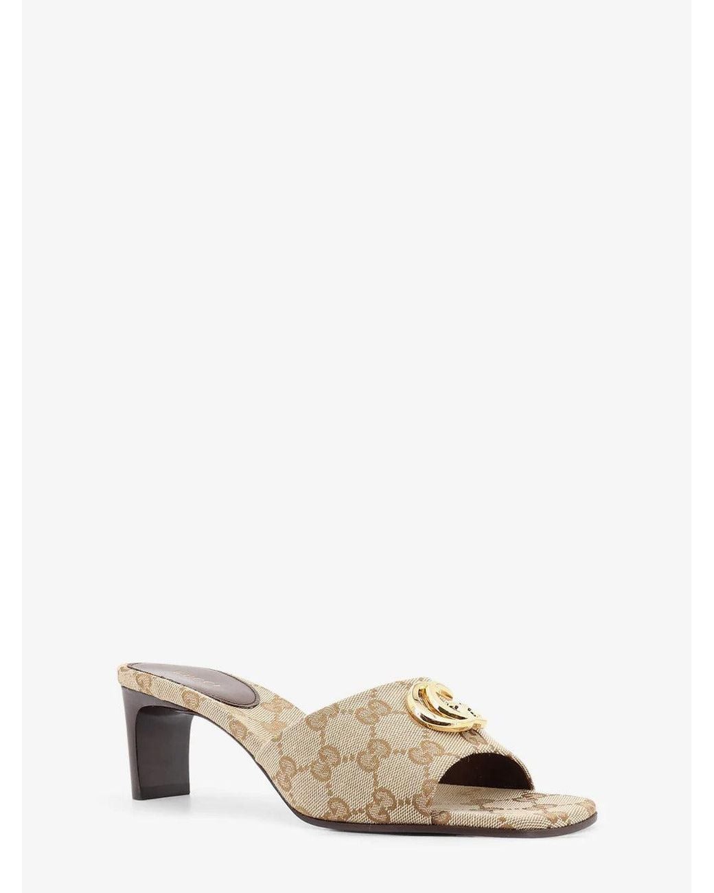 Gucci Natural Gg 55Mm Heeled Sandals