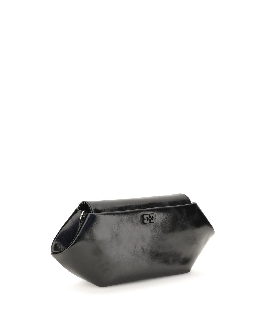 Ganni Black Bou East/West Box Shoulder Bag