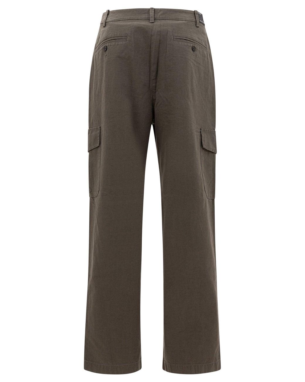 Vince Gray Cotton And Linen Cargo Trousers for men