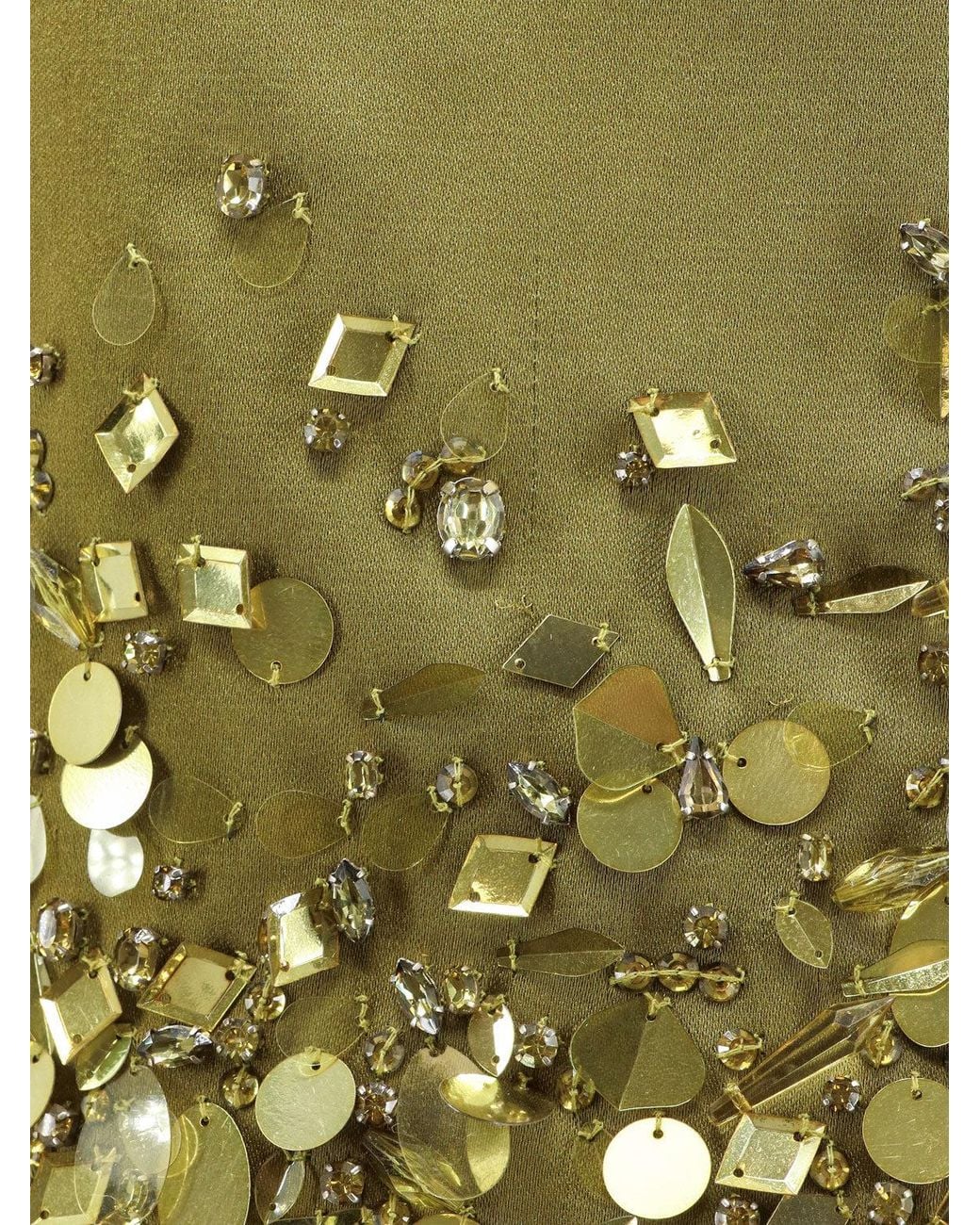 retroféte Green Mini Skirt With Sequins And Rhinestones