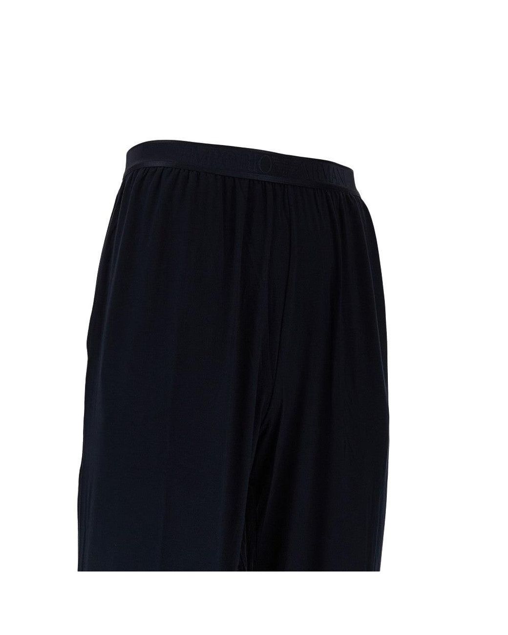 EA BODYWEAR Black Stretch Modal Loungewear Pants for men