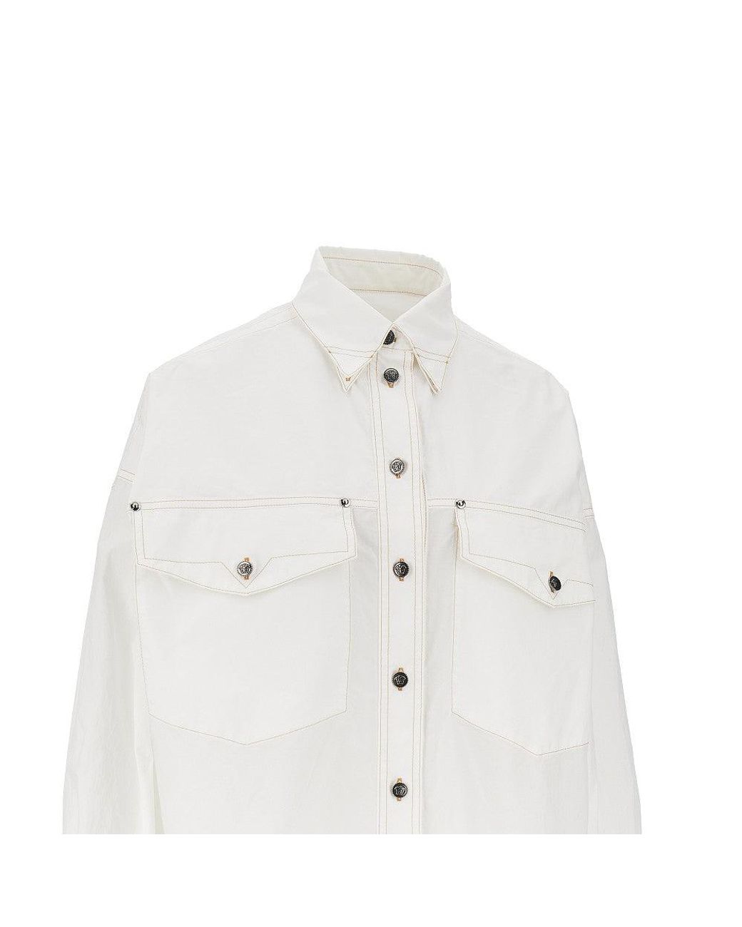 Versace White Cotton Poplin Shirt