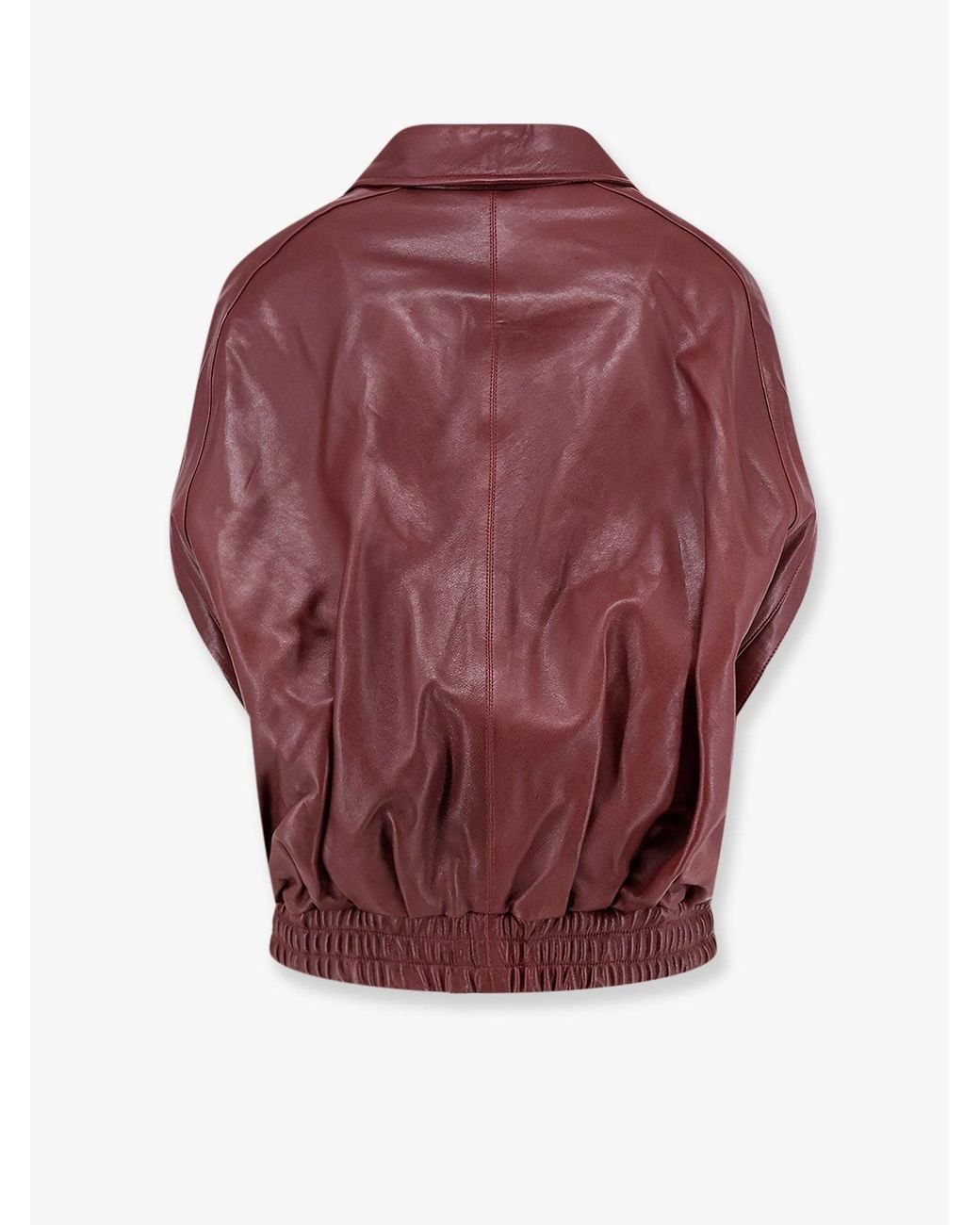 Arma Red Bina Leather Sleeveless Jacket