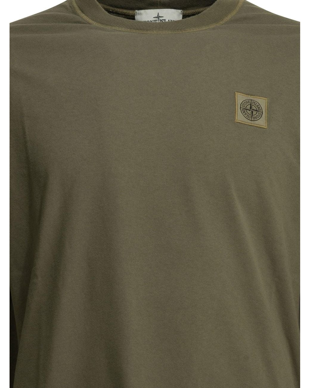 Stone Island Green Fissato Crew-Neck T-Shirt for men