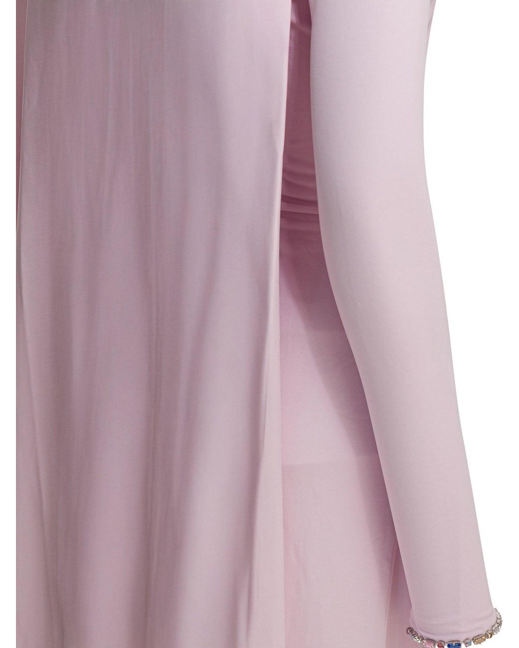 Self-Portrait Pink Long Draped Jersey Dress