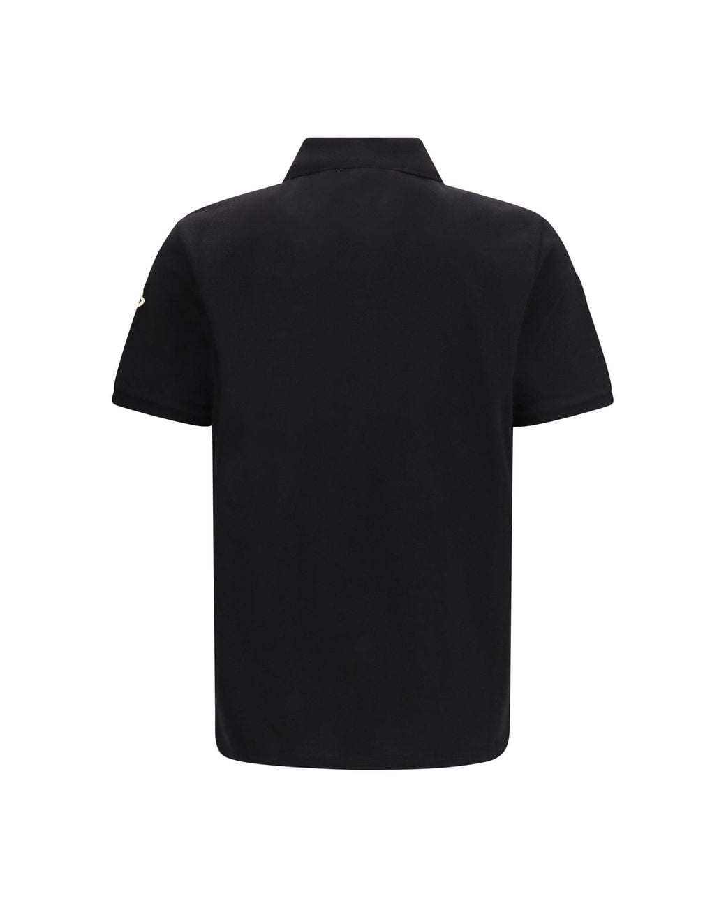 Moncler Black Cotton Piqué Polo Shirt With Logo for men