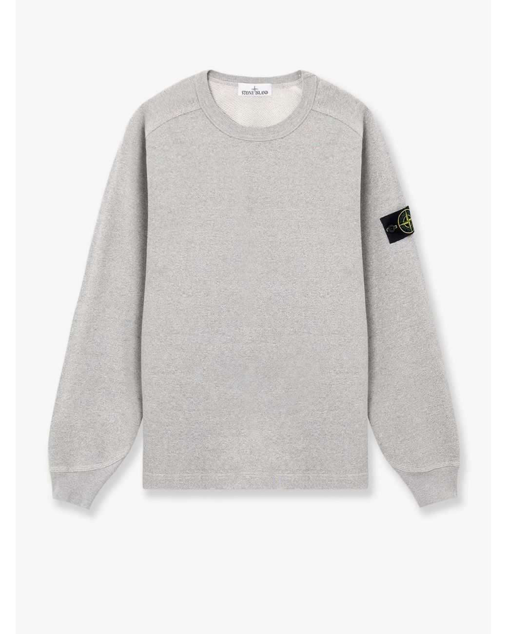 Stone Island Gray Melange Cotton Sweatshirt for men
