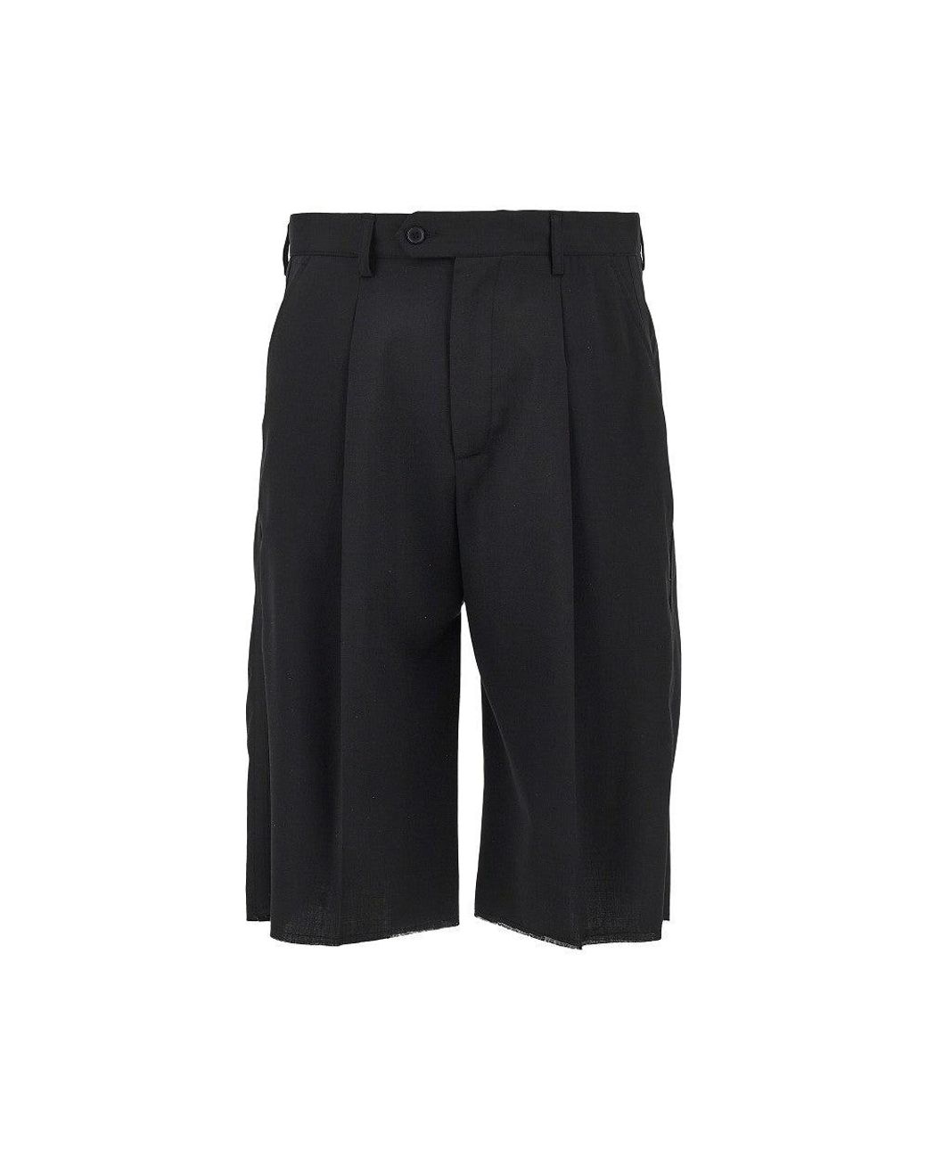 MARSĒM Black Tailored Shorts With Satin Ribbon for men