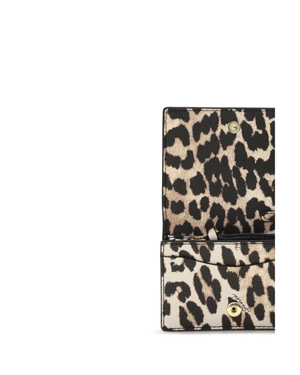 Ganni White Bou Animal Print Card Holder