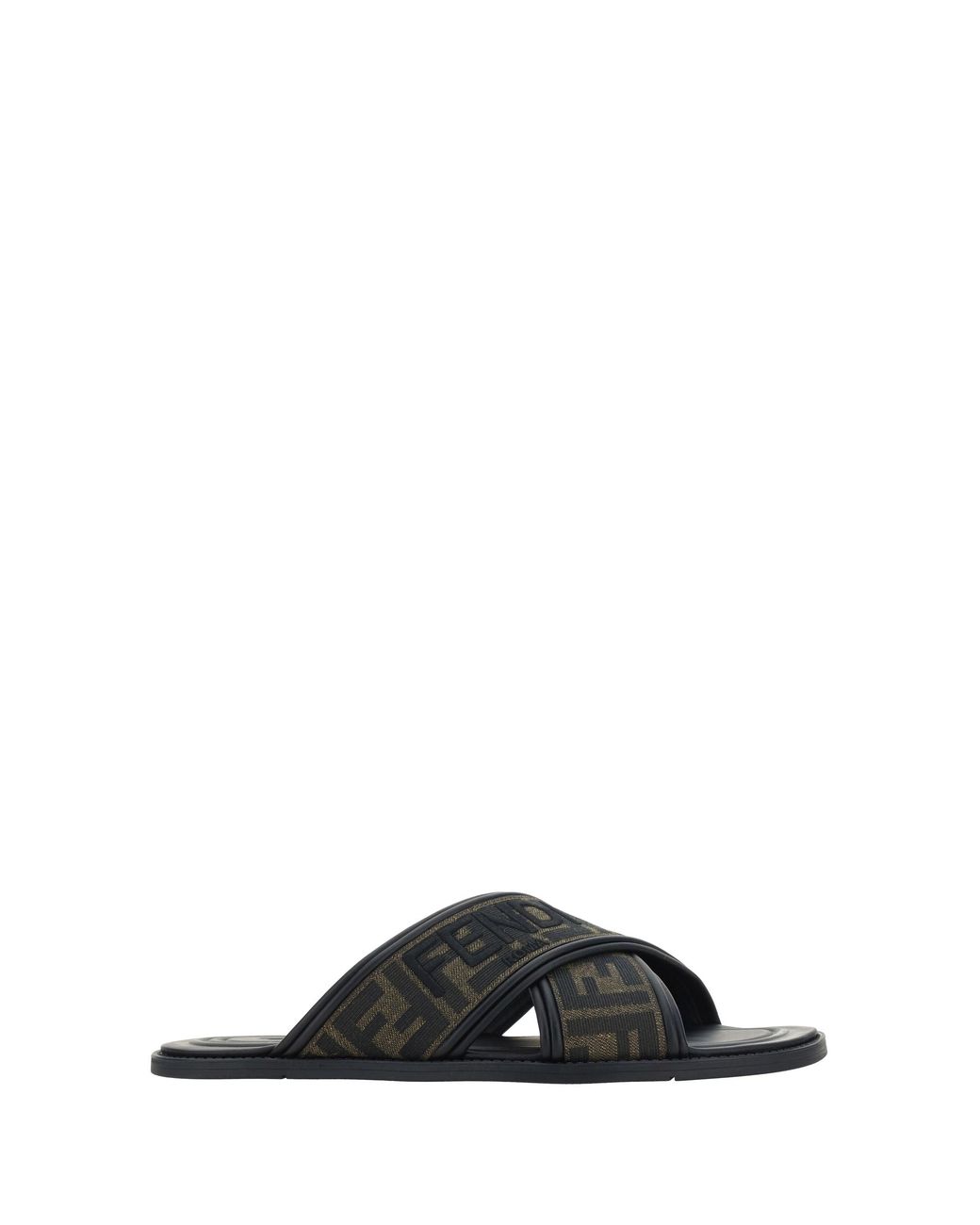 Fendi Black Ff Sandals for men
