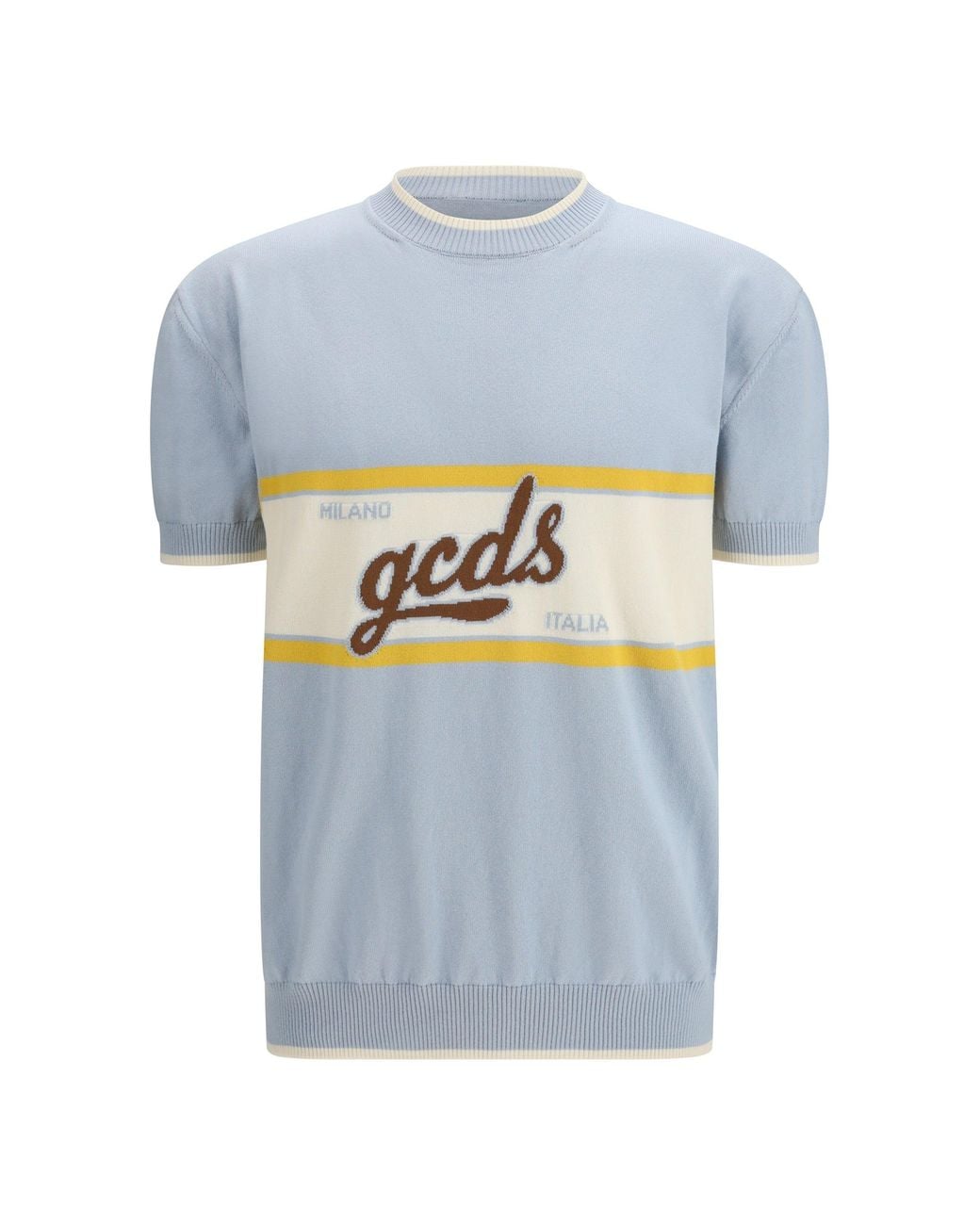 Gcds Blue Logo Script Crewneck Pale for men