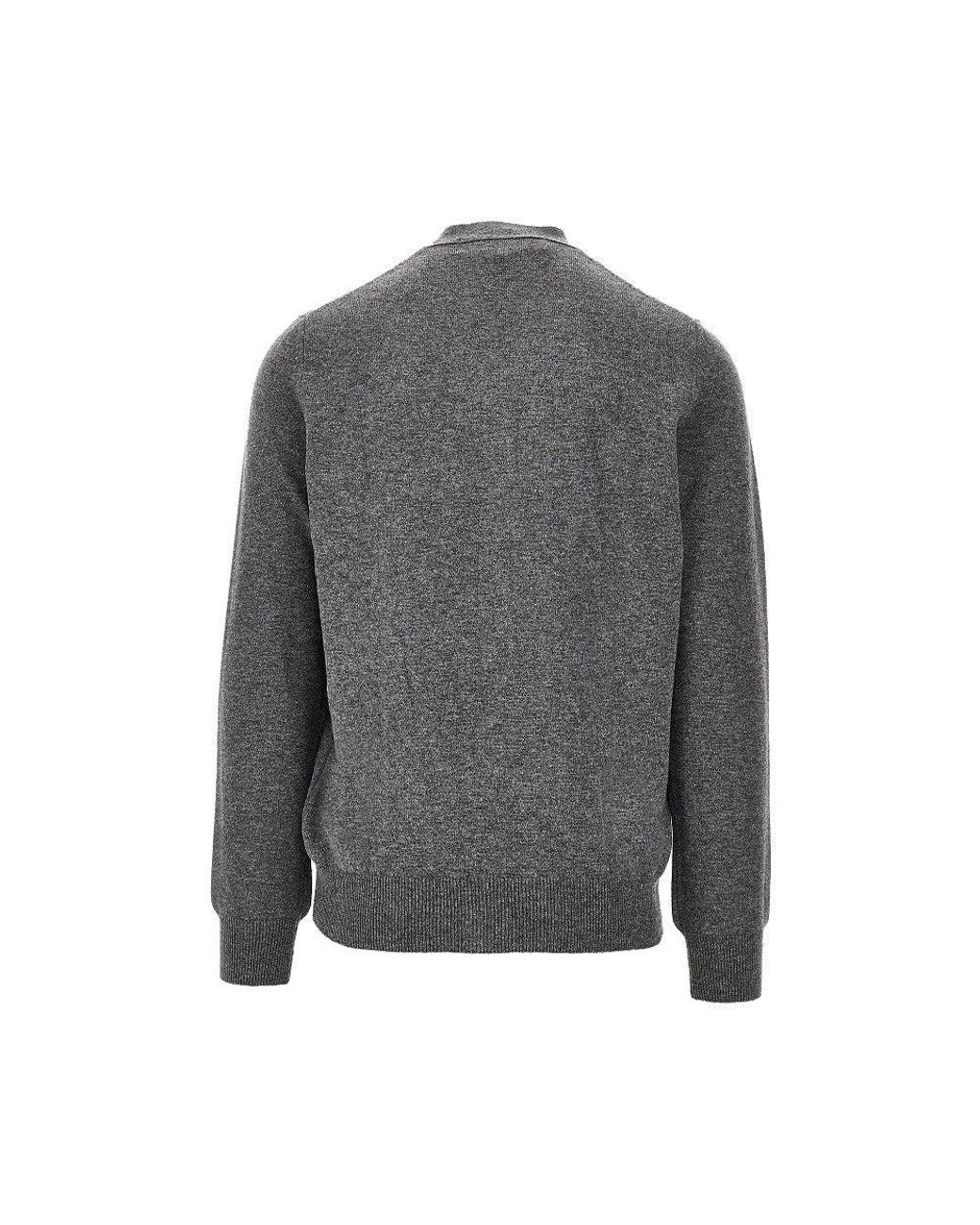 COMME DES GARÇONS PLAY Gray Hearts Patches Wool Cardigan for men