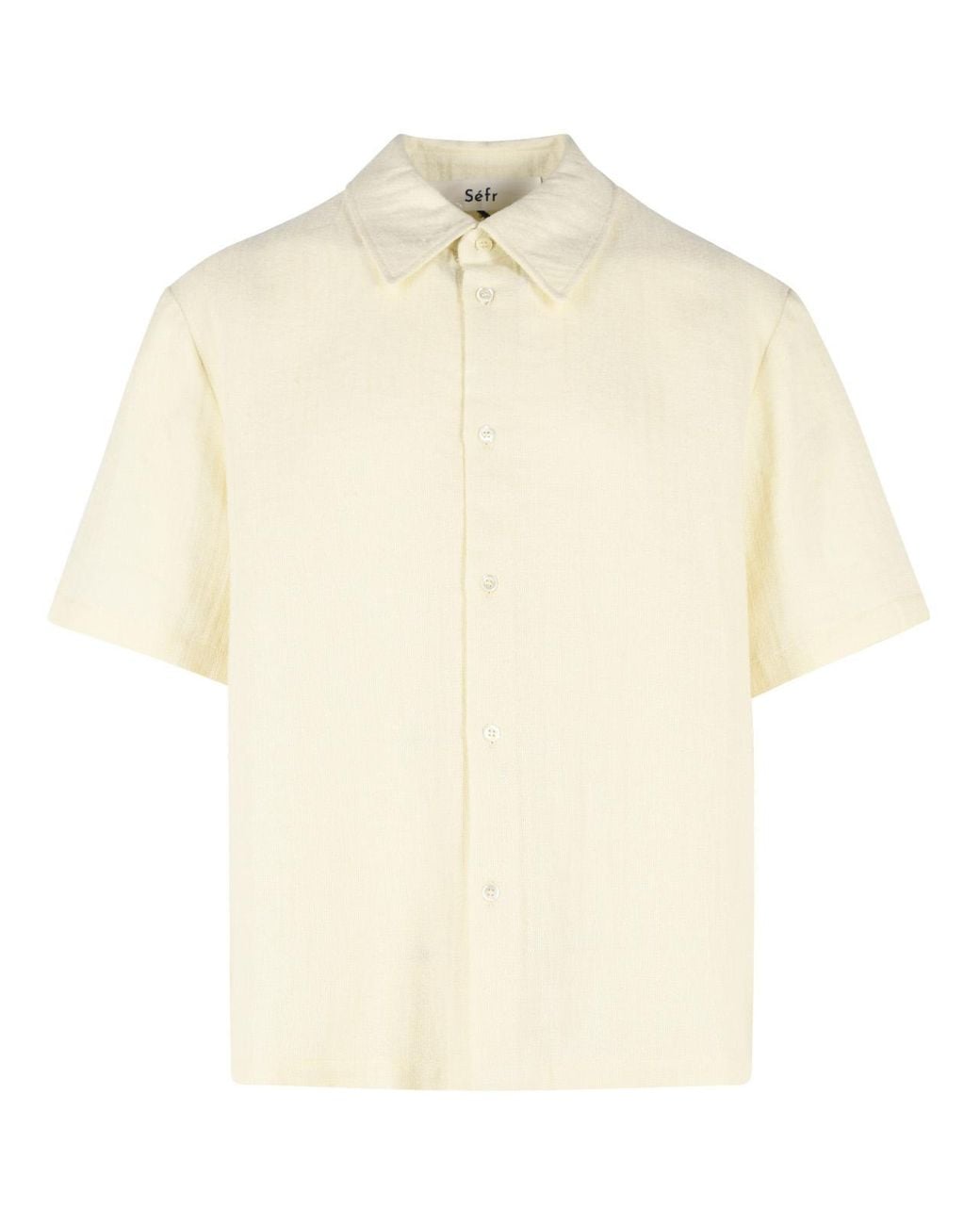 Séfr Natural 'Dayot' Ecru Cotton And Linen Shirt for men