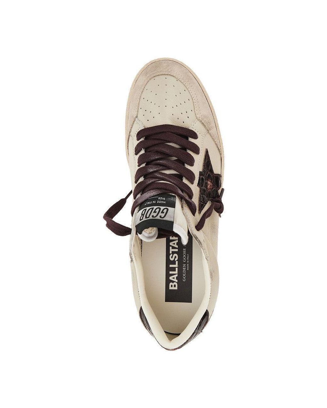 Golden Goose Deluxe Brand Natural 'Ballstar' Leather Sneakers for men
