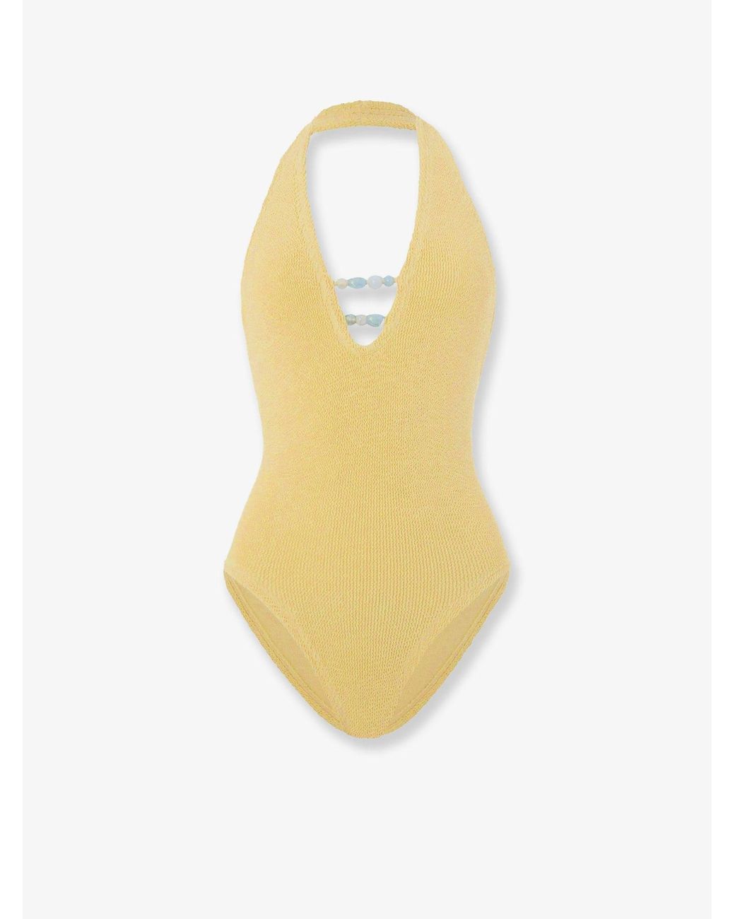 Hunza G White One-Piece Swimsuit Adriana Crinkle
