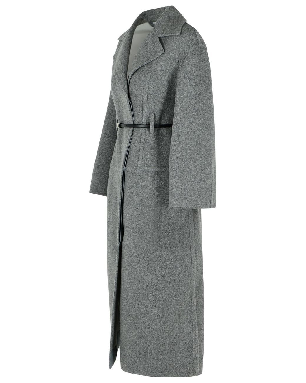 Jil Sander Gray Virgin Wool Coat