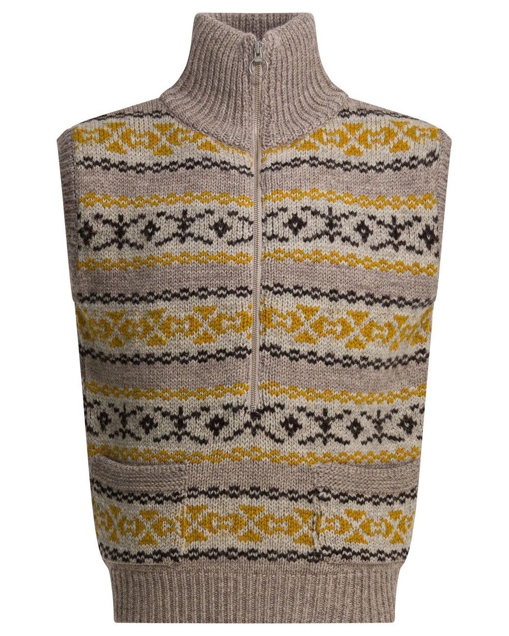 Kapital Gray Yellowknife Half-Zip Vest for men