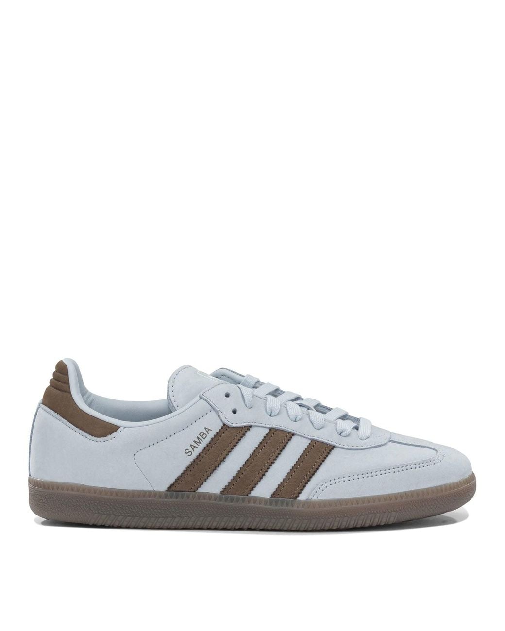 Adidas Originals Gray Samba Og Lightblue Leather Rubber Sneakers