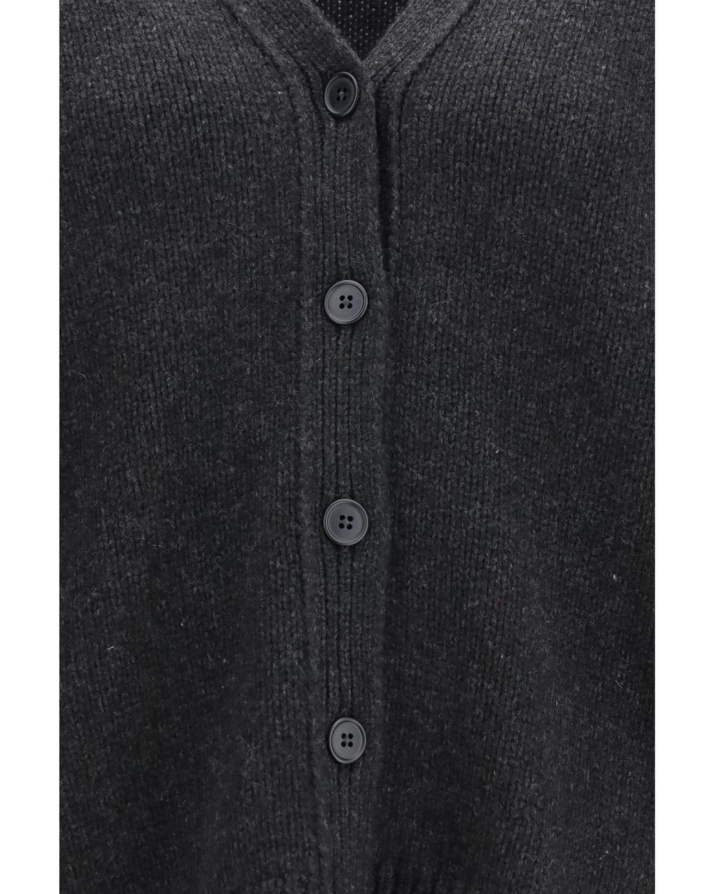 The Row Black Pranavi Cashmere Cardigan Charcoal Melange
