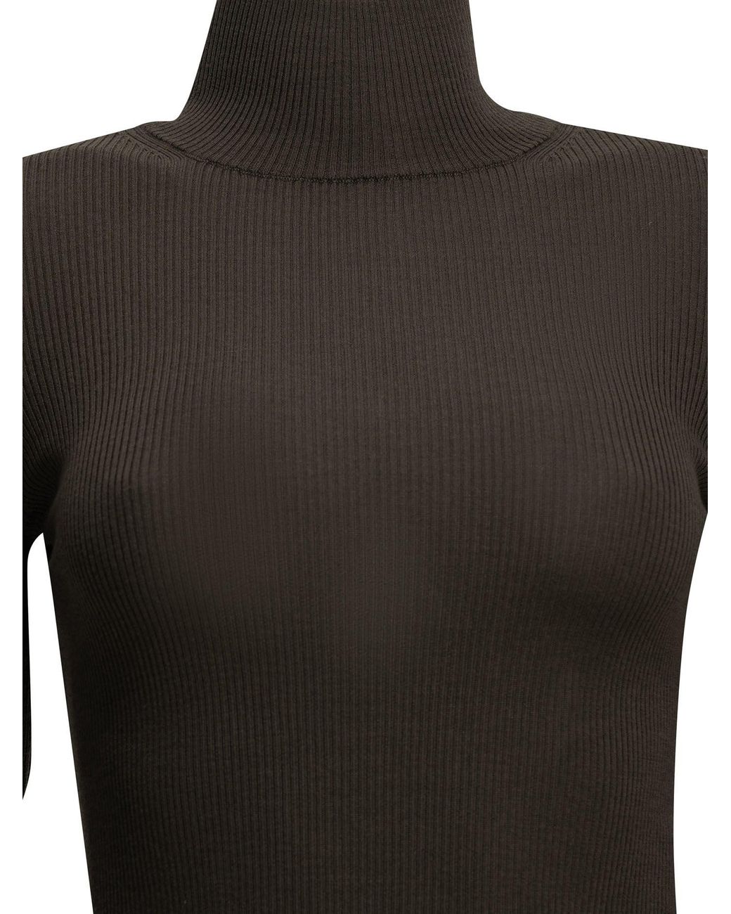Max Mara Black Virgin Wool Turtleneck Sweater